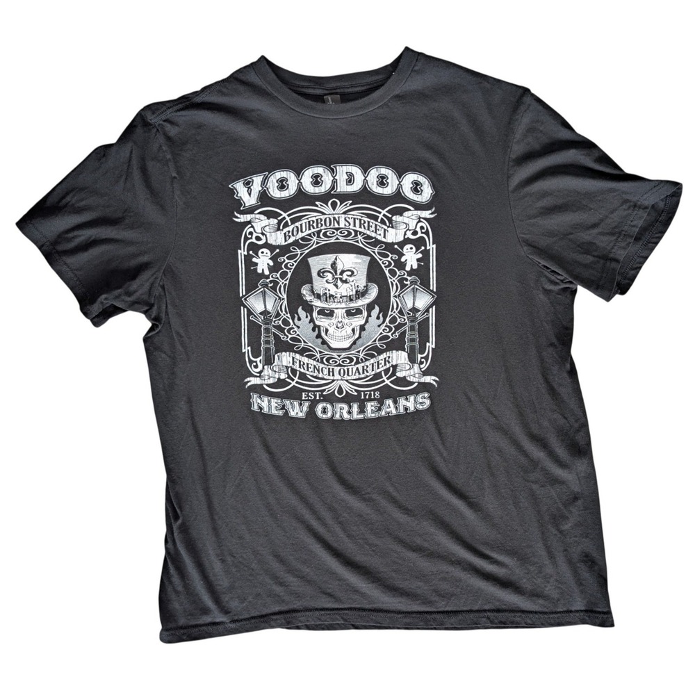 2XL Voodoo New Orleans French Quarter Black Short Sleeve Graphic Shirt District